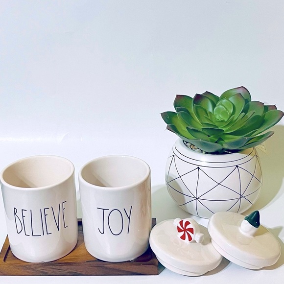 Rae Dunn Christmas Bathroom Mini Canister set - Picture 3 of 3